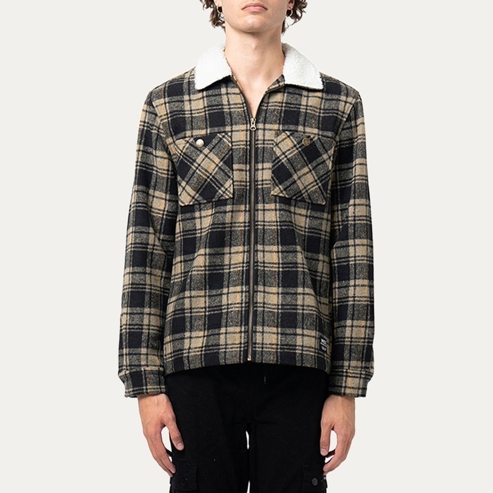 WESC MENS GRAY LIAM OG PLAID JACKET SZ 2XL